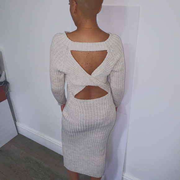 Open Back Sweater Dress - Picture 1 of 3